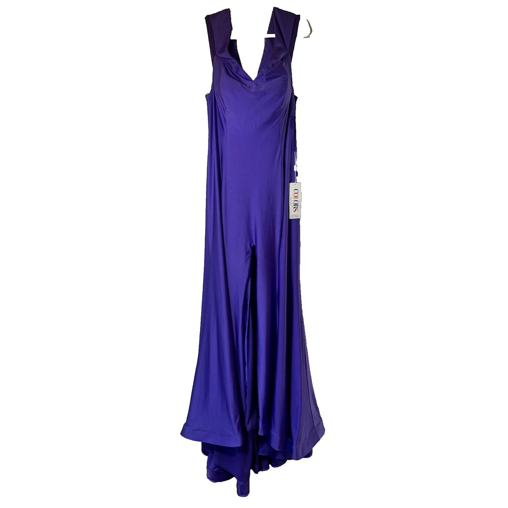 COLORS Formal Full Length Gown Dress Sleeveless Purple Womens Size 16 NEW